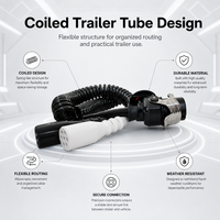 Câble électrique spiralé 7 voies HJYAJZT résistant à l'usure, à l'huile et à l'eau pour remorque de camion, adaptateur ABS/EBS 24V