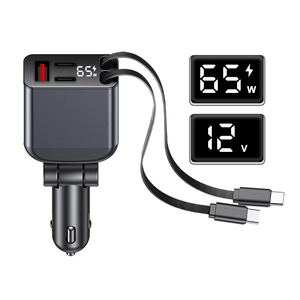 ที่ชาร์จในรถยนต์ USB C 60W 67W ชาร์จเร็วพิเศษ PD ไร้สาย แบบยืดหดได้ 5 in 1 6-in-1 อะแดปเตอร์โทรศัพท์ Star Light สำหรับแล็ปท็อป - Product Image 5