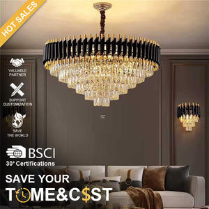 <span class=keywords><strong>Lampadario</strong></span> di Lusso Nordico Rotondo in Metallo <span class=keywords><strong>Rustico</strong></span> TOGETHER con Cristalli Moderni a Led, Luce a Sospensione da Soffitto per Soggiorno e Hotel - Product Image 1