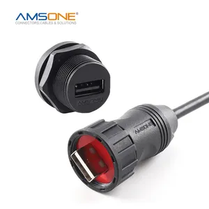 Amson Custom Fabriek Waterdichte 3.1 Type C J 3 Panel Kabel Usb Type C Vrouwelijke Connector