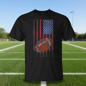 Camiseta de Fútbol Americano con Bandera de Estados Unidos, Negra, Diseño Deportivo para Hombre, Manga Corta, Cuello Redondo, Impresión Digital, Deportes y Juegos para Adultos - Product Image 3