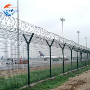 Panel pagar logam jala kawat bandara 3D pabrik lapis bubuk pandangan jelas antimendaki keamanan dilas 358 pagar Bandara - Product Image 6