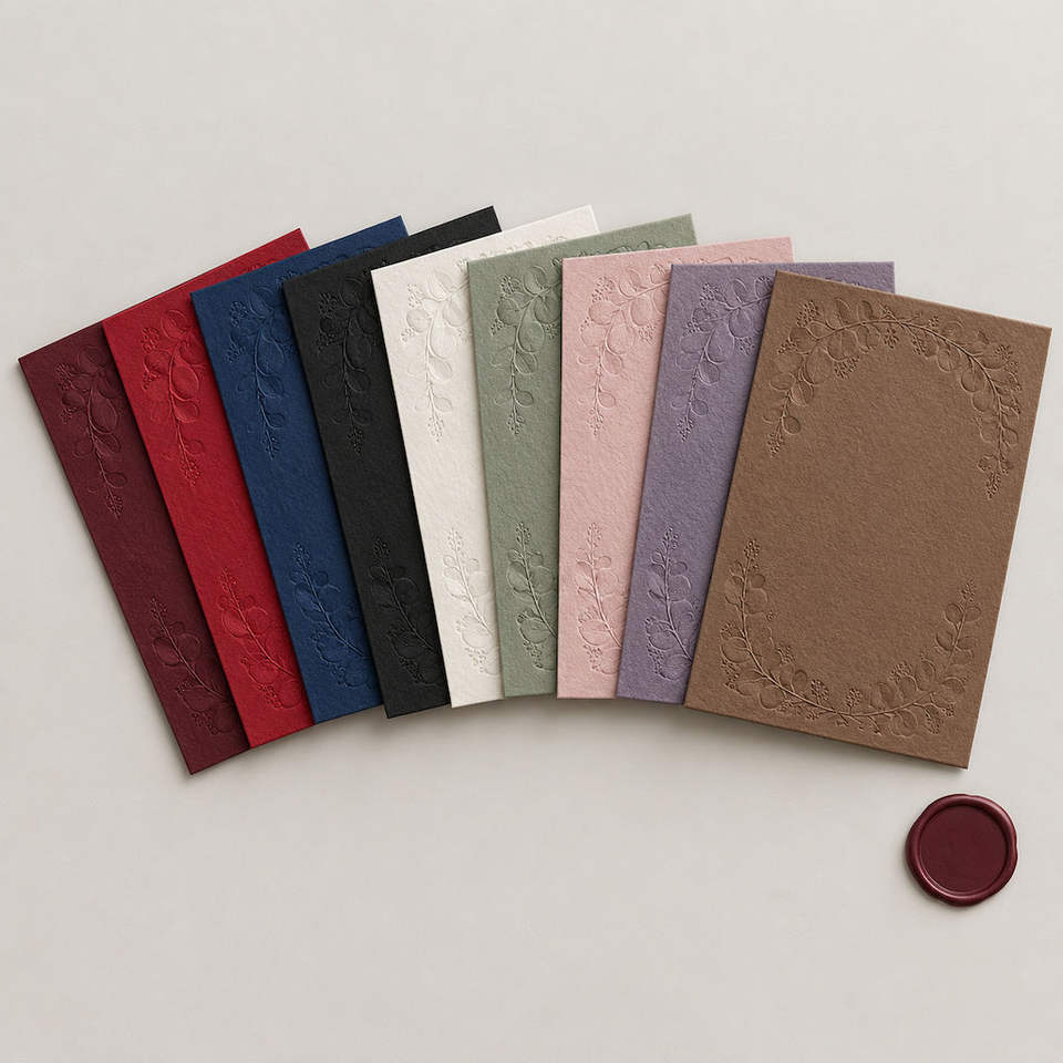 Custom Cotton Paper Wedding Invitation Blind Deboss Letterpress ...