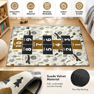 Tapis <span class=keywords><strong>de</strong></span> jeu AeroMara Cartoon Hopscotch pour enfants, salon, chambre, facile à nettoyer, en velours suédé, pliable, portable, tapis <span class=keywords><strong>de</strong></span> jeu au sol, espace - Product Image 5
