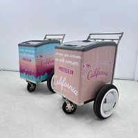 Congélateur à crème glacée commercial en acier inoxydable, vitrine de supermarché, refroidissement par air, armoire mécanique en îlot
