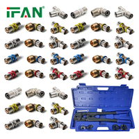 Raccords de tuyauterie PEX IFAN ISO15875, fabrication OEM, couleur personnalisée, raccords à sertir en laiton filetés de 16 à 32 mm