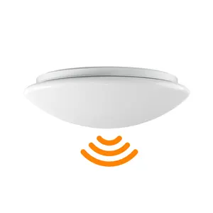 最高のホワイトモーションセンサーマッシュルーム形状LEDシーリングライト14インチ15wシングルcct表面実装屋内LED照明器具用