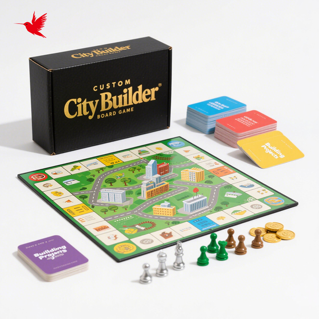 Family Board Games Customizable Game Board Safe Pieces & Card Set Wholesale Bulk Supply with Custom Box