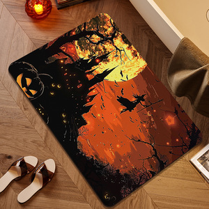 Alfombra de Baño con Diseño de Halloween, Antideslizante, Suave, de Tierra de Diatomeas, Absorbente, de Secado Rápido, Cuadrada, para Uso Doméstico, de Fibra de Poliéster - Product Image 2