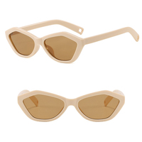 Lunettes de soleil rétro polygonales à petite monture œil de chat UV400 légères en PC tendance pour adultes