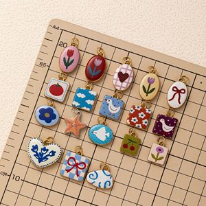 Ciondolo Artigianale Manna in Acciaio Inox Dipinto a Mano con Stella e Nuvola, Placcato in Oro 18K, Charm per Creazione di Gioielli Fai-da-Te - Product Image 2