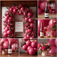 50 ensembles de ballons de 12 pouces en latex rouge rose brillant pour les arches de ballons de fête pour la Saint-Valentin, les anniversaires, les fêtes sur le thème des princesses