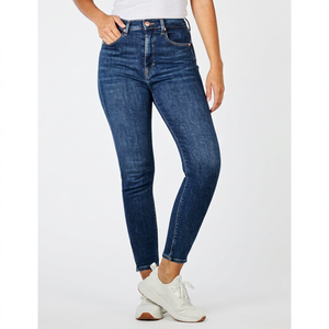 Jean taille haute skinny pour femme, style streetwear, longueur intégrale, en Spandex/Coton, écologique, respirant, grandes tailles, délavé - Product Image 1