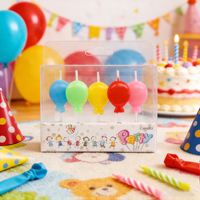 Bougies d'anniversaire et de Noël en forme de ballon, couleur macaron romantique, écologiques, non parfumées, pour fêtes, mariages, décoration de la maison