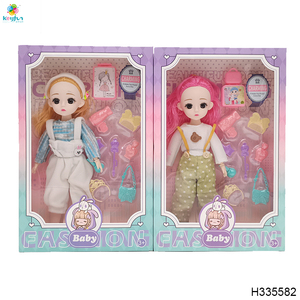 Regalo lúdico de moda de 12 pulgadas para niñas de 10 a 14 años, cuerpo completo, ojos 3D, muñeca, bolso, flor, pelo, modelo de juguete, inyección de articulación completa - Product Image 4