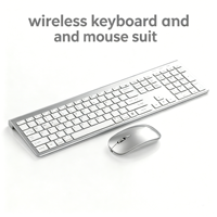 Ensemble clavier et souris sans fil silencieux, ensemble clavier et souris ergonomique portable à 108 touches pour PC, tablette, bureau mobile, jeux