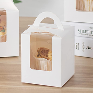 Fiesta Postre Embalaje exterior Rectángulo Pastel Donut Papel Caja plegable Personalización Regalo Postre Caja Embalaje con lazo - Product Image 3