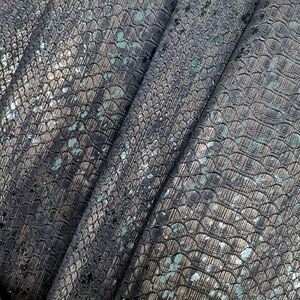 Snake Leather Fabric 1.0mm <strong>Python</strong> Animal Pattern Leather Embossed Gold Scales Three-dimensional Snake Pattern Pu Leather - Product Image 1