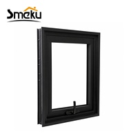Ventana de Aluminio con Recubrimiento en Polvo, Resistente, con Ventilación Superior y Mosquitera Opcional para Baños