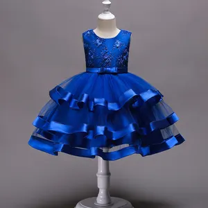 OEM ODM Robe de soirée personnalisée avec design de gâteau pour filles en Offre Spéciale Déguisement de princesse pour enfants Robes de demoiselle d'honneur pour enfants