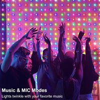 Rideau de lumières féériques programmable 400 LED, lumières intelligentes à pixels RGB, contrôle par application, texte DIY, lumières LED intelligentes pour décorations de Noël