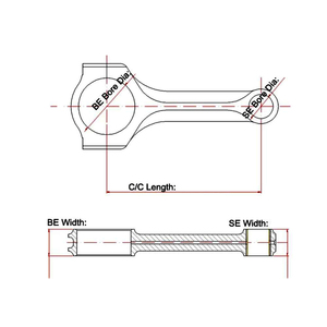 HIMYCAR Vitesse et performances personnalisées 4340 bielles à poutre en X pour VW 5 cylindres 2.3 20V V5 <span class=keywords><strong>VR5</strong></span> - Product Image 4