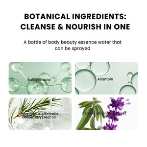 สเปรย์บำรุงผิวกายออร์แกนิค MULAN - ผลิตภัณฑ์บำรุงผิวแบบขายส่ง สูตรผลัดเซลล์ผิว บำรุงผิวขาวใส ชุ่มชื้น สำหรับผิวเป็นสิว<span class=keywords><strong>ที่</strong></span><span class=keywords><strong>หลัง</strong></span> ผิวหยาบกร้าน และผิวมัน - Product Image 5