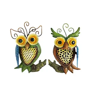 Dekoratif Logam Owl Seni Dekorasi Burung Hantu, Ornamen Taman