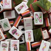 WILD ONES TILES 160 pièces, jeu de Mahjong de luxe gravé, style jade vert, tuiles de Mahjong américaines