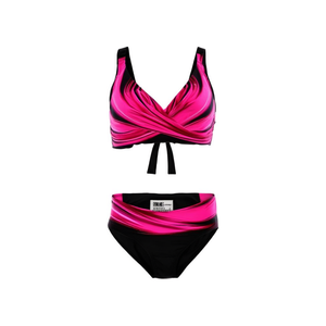 Costume da bagno intero HDJ taglie forti con controllo pancia, scollo incrociato, vita alta, colore sfumato, da donna, taglie 42 44 46 48 - Product Image 4