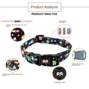 Kalung Anjing Kucing Bahan Nylon Polyester Mewah Grosir, Dapat Disesuaikan, Lembut, Sablon Transfer Panas Custom, Gaya Kartun - Product Image 3