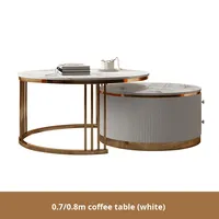 Ensemble de meuble TV et table basse en acier inoxydable extensible de style nordique moderne, design luxueux léger, petit et grand, pour la maison, salon
