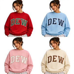 Sudadera Oversize Azul Claro para Mujer con Bordado Personalizado DEW, Cuello Alto, Estilo Casual y Urbano - Product Image 5