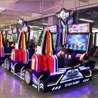 Máquina recreativa metálica Star Fantasy Fighter al por mayor, operada con monedas, juegos de disparos y carreras en inglés
