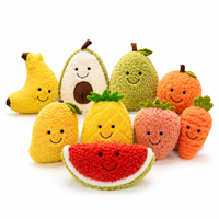 Peluche Fruitée Ultra Douce Fraise Ananas Pastèque, Poupée Rembourrée en Coton PP à Presser pour Enfants et Adultes, Anti-Stress