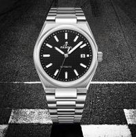 Montre mécanique analogique de plongée OEM personnalisée, 40 mm, en acier inoxydable, verre saphir, étanche 10 bars, bouton poussoir caché