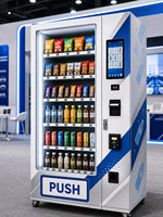 Máquina Expendedora Automática Refrigerada de Bebidas y Aperitivos, Autoservicio Inteligente, Pantalla Táctil de Acero Inoxidable, Gestión Basada en la Nube