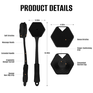 <span class=keywords><strong>Spazzola</strong></span> Esfoliante <span class=keywords><strong>per</strong></span> Doccia a Doppia Faccia con Logo Personalizzato, 14,96 Pollici, Scrubber <span class=keywords><strong>per</strong></span> il Corpo in Silicone con Manico Lungo - Product Image 2