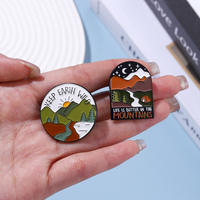 Pin Kerah Berkemah Liar Di Luar Ruangan Mengambil Petualangan Mendaki Gunung Bros Enamel Pin Lencana Logam