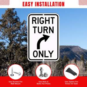 لافتات اتجاه الطرق القياسية - دوران مستقيم/يمين/يسار فقط، لافتات مرورية من الألومنيوم للطرق السريعة، لافتات مرورية عاكسة - Product Image 5