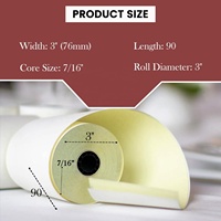 Rollos de Papel de Cocina sin Carbón de Dos Capas de 3 Pulgadas x 90 Pies, Más Vendidos, Copias Claras y Nítidas, Blanco/Canario