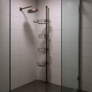 Estante Esquinero para Ducha de 42 a 114 Pulgadas, 4 Niveles, Antioxidante, con Barra de Tensión, Estantes Metálicos de Alambre para Baño, Montaje en Esquina - Product Image 2