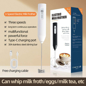 USB sạc điện Frother xách tay máy xay sinh tố cho nhà cà phê & trà sữa tự động Mixer & Steamer vật liệu nhựa - Product Image 4