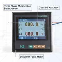 Medidor de Energía Digital Trifásico Multifunción Ydkz SEM9250 SEM7250 96x96 72x72mm con Pantalla TFT a Color, RS485 Modbus RTU y Análisis de Armónicos