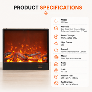 Chimenea Eléctrica Decorativa con Pantalla LCD, sin Gas, sin Chimenea, para Uso en Interiores - Product Image 3