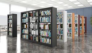 Estantería de Metal de acero de una sola cara de grano de madera roja de alta calidad para oficina o biblioteca escolar muebles estantería de Metal - Product Image 5
