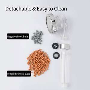 Güçlü akış iyonik duş başlığı 3 yollu modları filtre iyon duş başlığı duş su akış regülatörü - Product Image 4