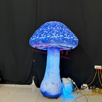 Modèle gonflable de champignon bleu, ballon gonflable personnalisé en forme de légume avec éclairage LED, champignon gonflable pour festival de musique/accessoire de scène