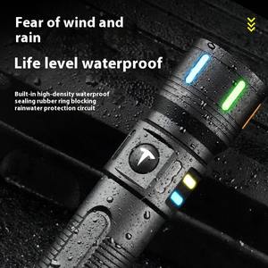 Lampe torche LED puissante, portable, zoomable, tactique, étanche, pour la randonnée en plein air, les situations d'urgence, la pêche, le camping, lampes laser - Product Image 3