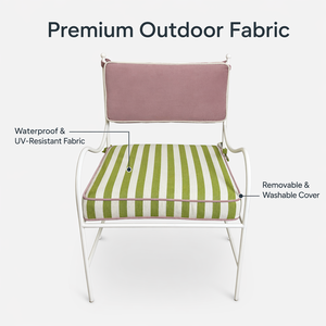 Sillón de Exterior con Rayas de Color Personalizado, Estructura Metálica Resistente a la Oxidación, Silla de Jardín de Lujo <span class=keywords><strong>para</strong></span> Terraza o Estudio Creativo - Product Image 3
